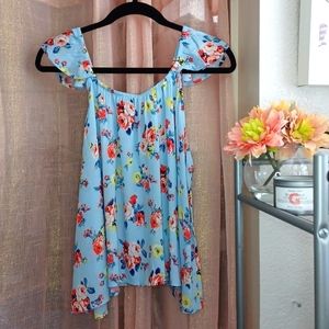 MILEY AND MOLLY Sleeveless Floral Babydoll Blouse